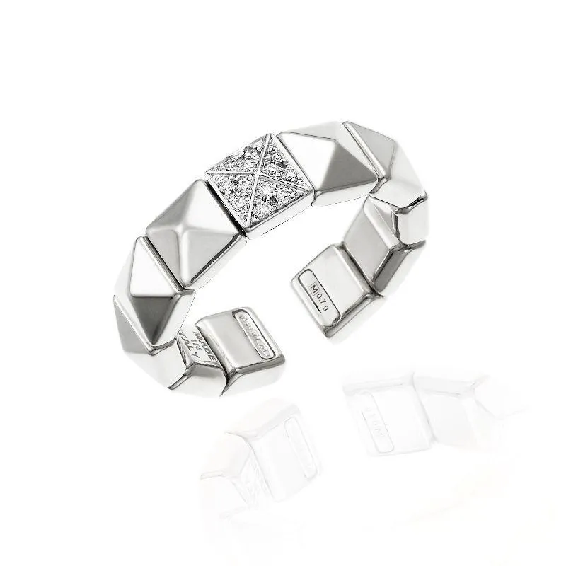 Chimento Armillas Pyramis 18ct White Gold Diamond Studs Ring