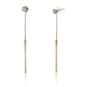 Chimento Bamboo Flirt 18ct Rose Gold 0.43ct Diamond Drop Earrings