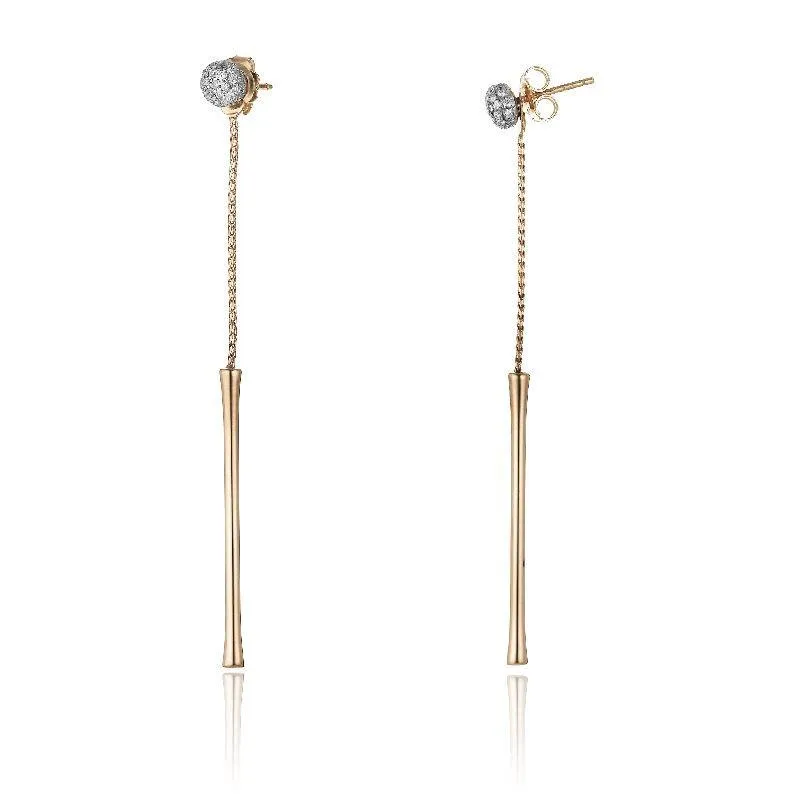 Chimento Bamboo Flirt 18ct Rose Gold 0.43ct Diamond Drop Earrings