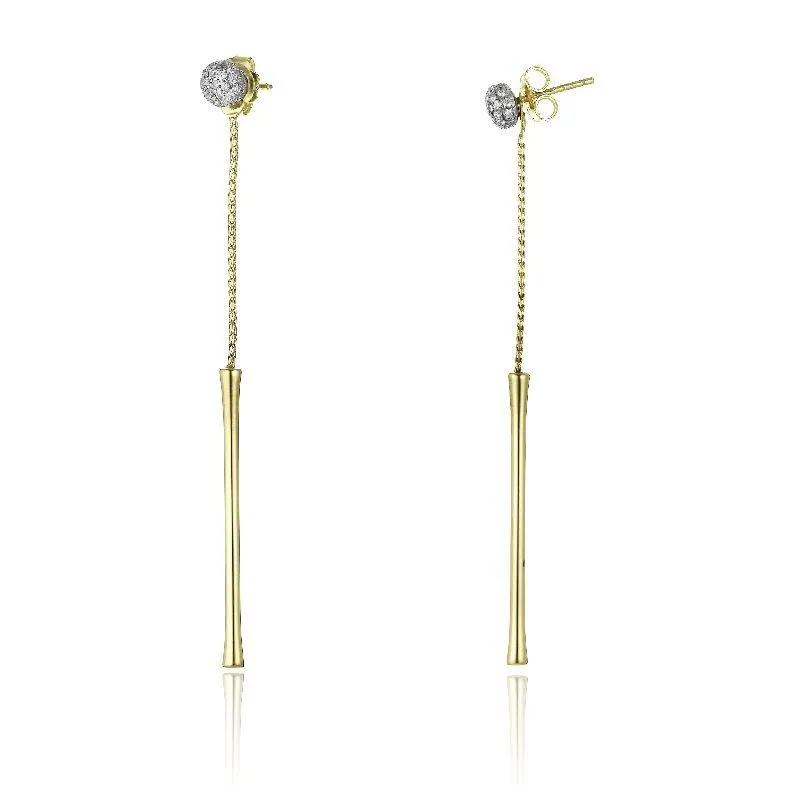 Chimento Bamboo Flirt 18ct Yellow Gold 0.43ct Diamond Drop Earrings