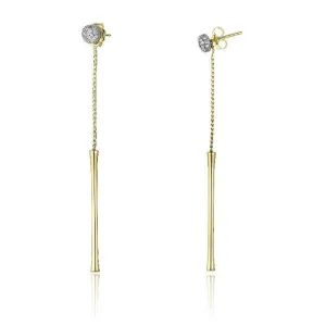 Chimento Bamboo Flirt 18ct Yellow Gold 0.43ct Diamond Drop Earrings
