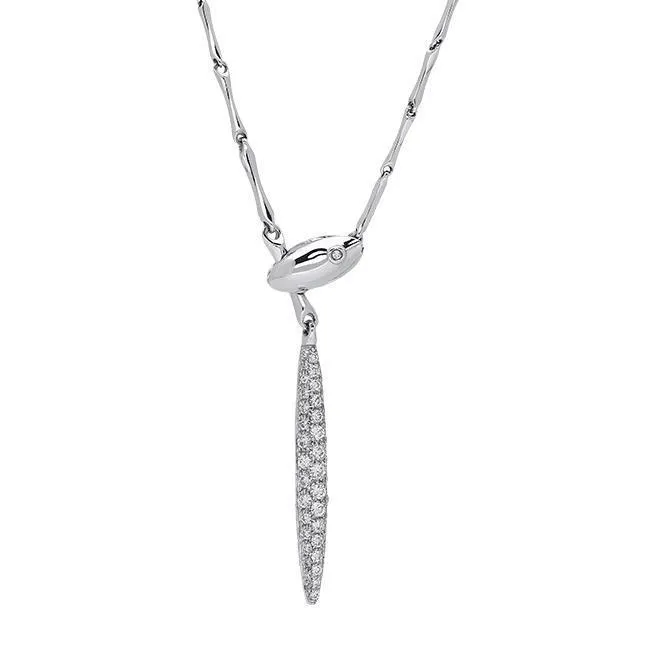 Chimento Bamboo Navette 18ct White Gold 0.65ct Diamond Necklace D