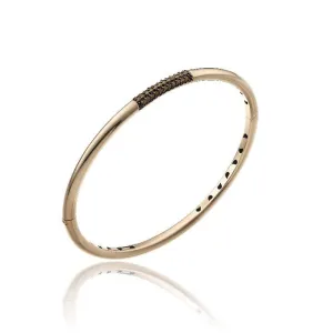 Chimento Bamboo Pure 18ct Rose Gold 0.31ct Brown Diamond Bangle