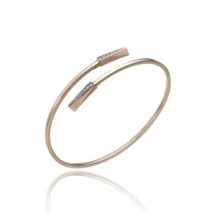 Chimento Bamboo Sipario 18ct Rose Gold 0.08ct Diamond Crossover Bangle