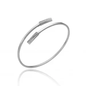 Chimento Bamboo Sipario 18ct White Gold 0.08ct Diamond Crossover Bangle
