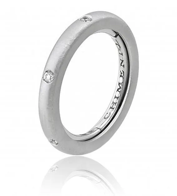 Chimento Forever Stack Me Matte 18ct White Gold Diamond Adjustable Size-Fit Ring