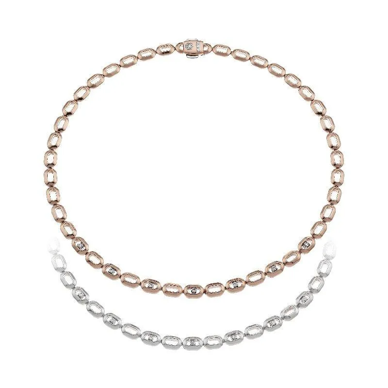 Chimento Optima 18ct Rose and White Gold 0.66ct Diamond Reversible Necklace