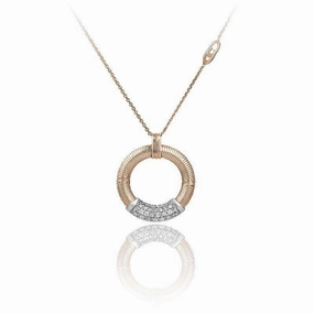 Chimento Stardust Pave 18ct Rose Gold 0.26ct Diamond Circle Necklace
