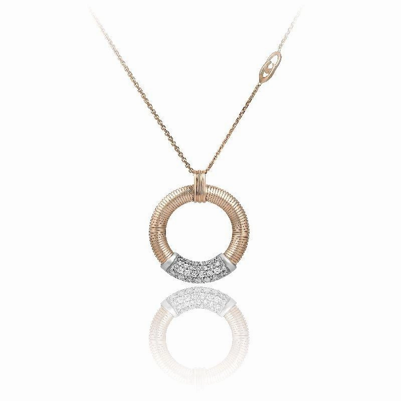Chimento Stardust Pave 18ct Rose Gold 0.26ct Diamond Circle Necklace