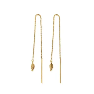 ChloBo Gold Plated Sterling Silver Feather Of Courage Pull Through Earrings