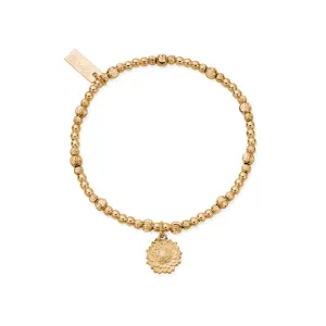 Chlobo Iconics Gold Plated Cute Sparkle Sunflower Bracelet D