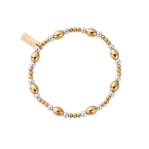 Chlobo Mixed Metal Gold Plated and Silver Cute Oval Bracelet