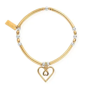 ChloBo Sterling Silver Gold Plated Divine Love Heart Bracelet