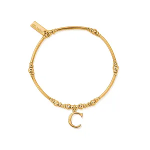ChloBo Sterling Silver Gold Plated Initial Bracelet C