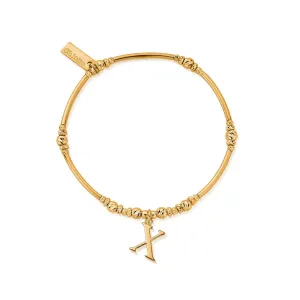 ChloBo Sterling Silver Gold Plated Initial Bracelet X