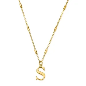 ChloBo Sterling Silver Gold Plated Initial Necklace S