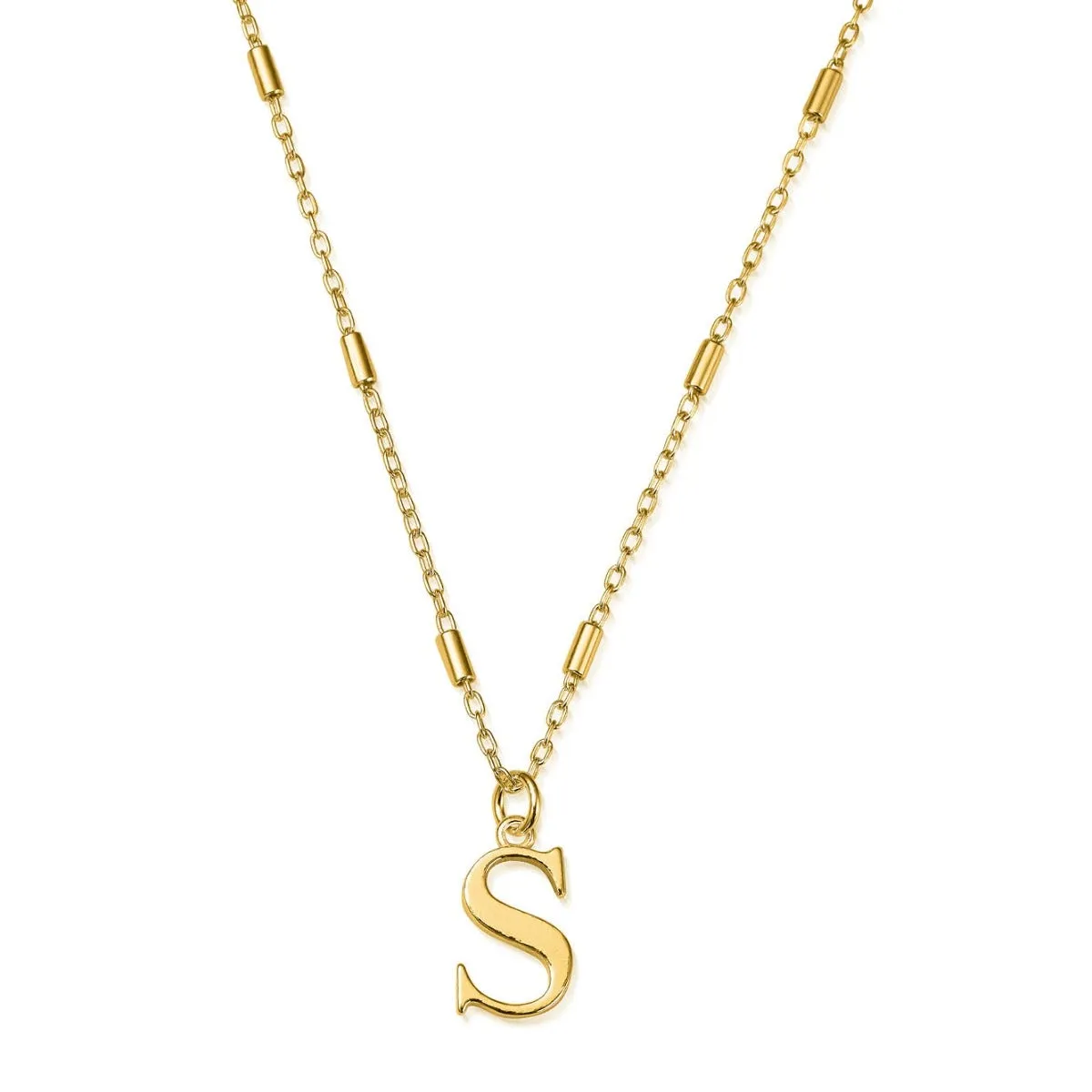 ChloBo Sterling Silver Gold Plated Initial Necklace S