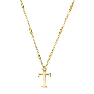 ChloBo Sterling Silver Gold Plated Initial Necklace T