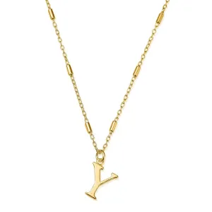 ChloBo Sterling Silver Gold Plated Initial Necklace Y