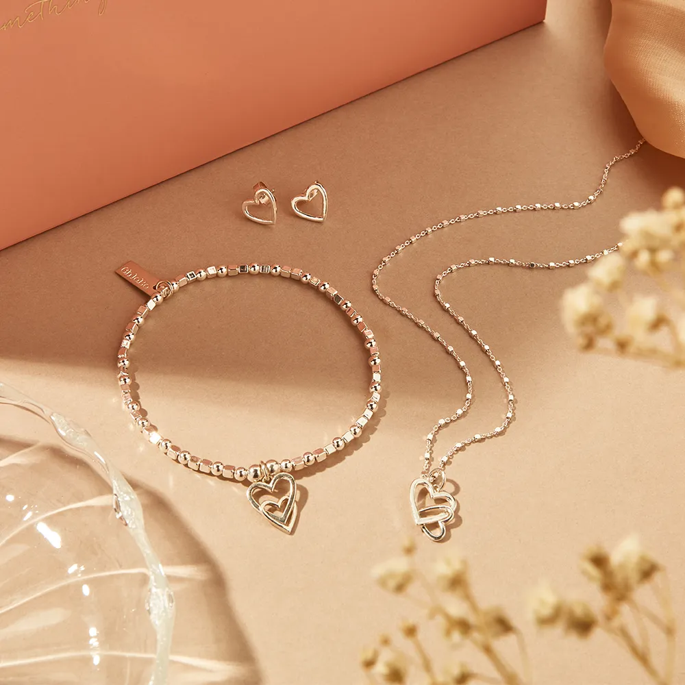 ChloBo Sterling Silver Interlocking Love Heart Necklace