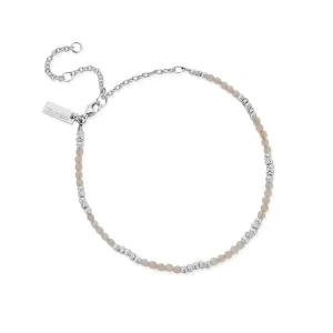 ChloBo Sterling Silver Passionate Sun Rose Quartz Anklet
