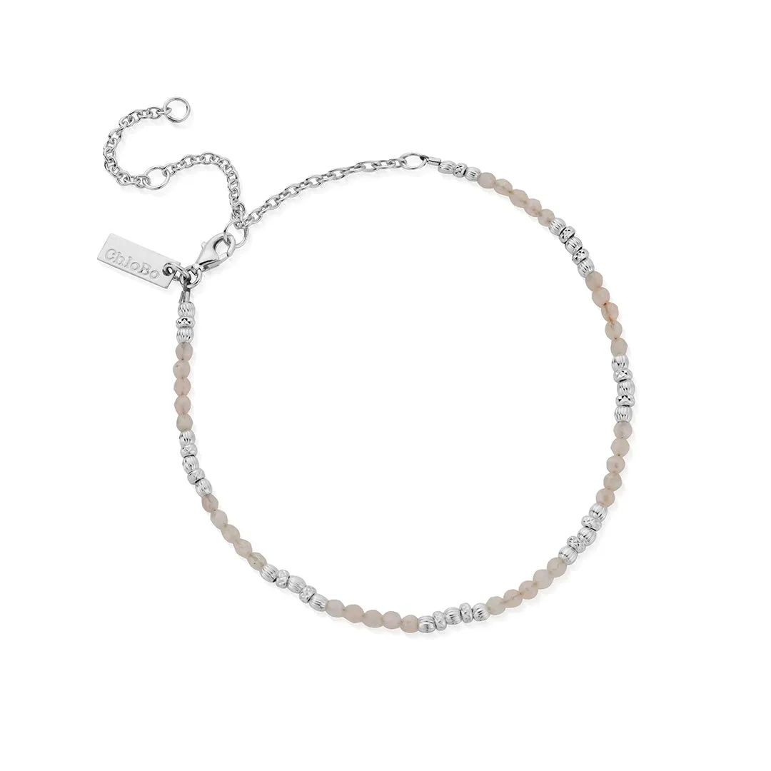 ChloBo Sterling Silver Passionate Sun Rose Quartz Anklet
