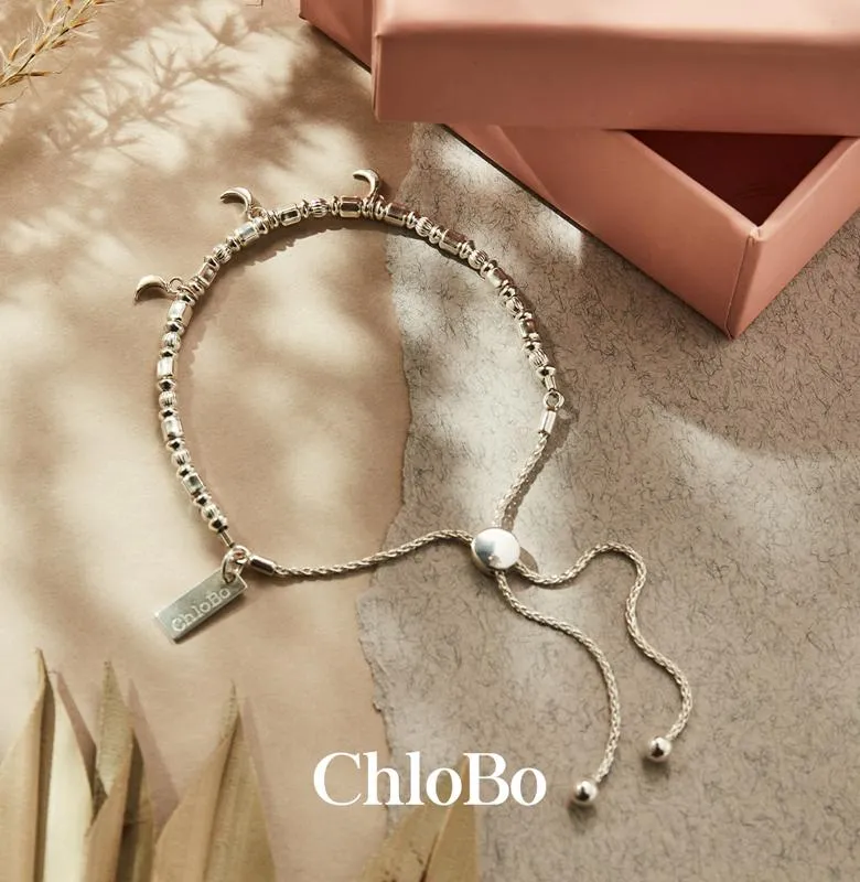 ChloBo Sterling Silver Triple Moon Adjuster Bracelet D