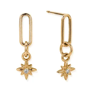 ChloBo Wandering Free Gold Plated Sterling Silver Divine Journey Link Earrings
