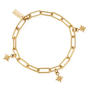 ChloBo Wandering Free Gold Plated Sterling Silver Link Chain Divine Journey Bracelet