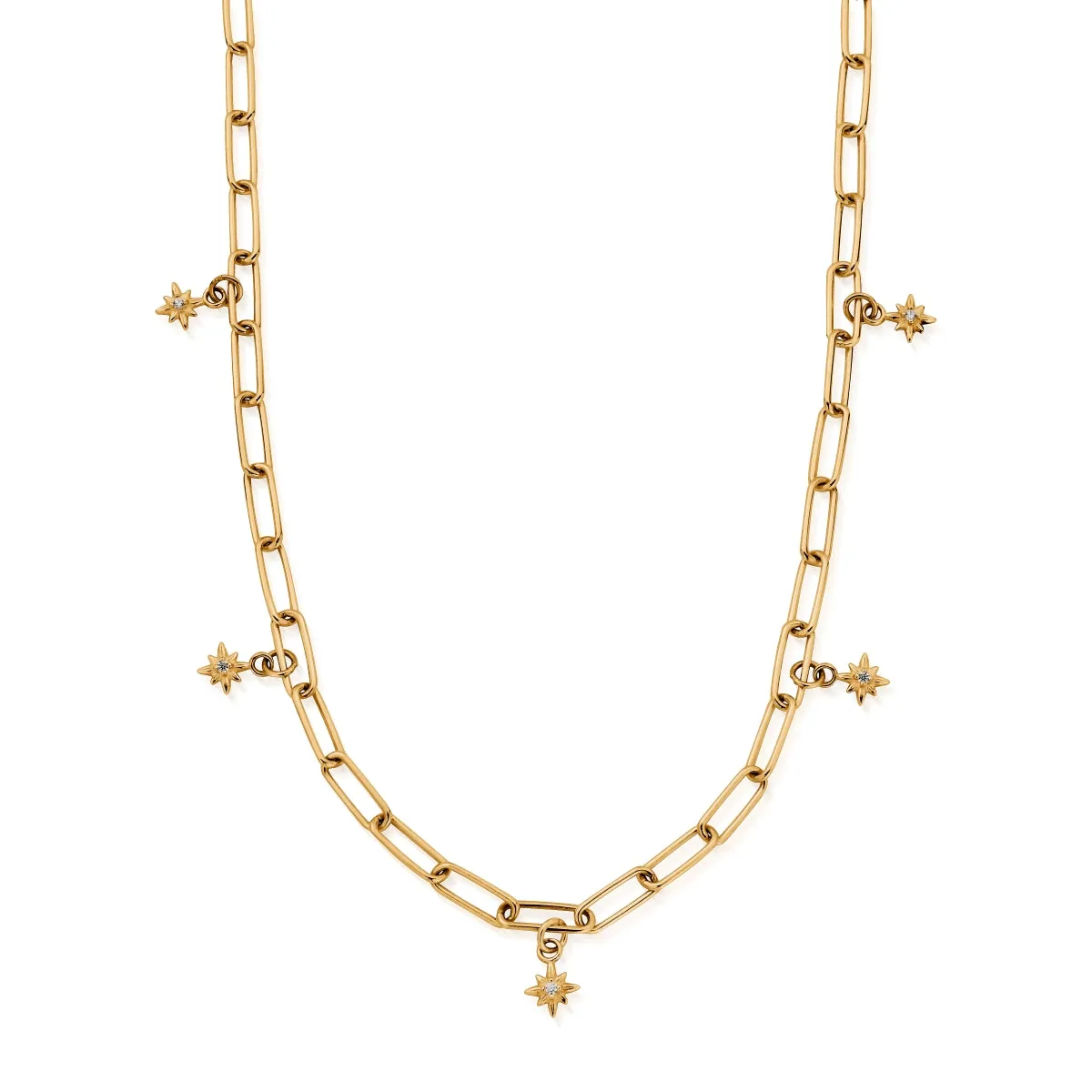 ChloBo Wandering Free Gold Plated Sterling Silver Link Chain Divine Journey Necklace