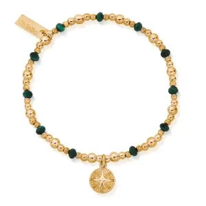 ChloBo Wandering Free Gold Plated Sterling Silver Tranquil Journey Malachite Bracelet