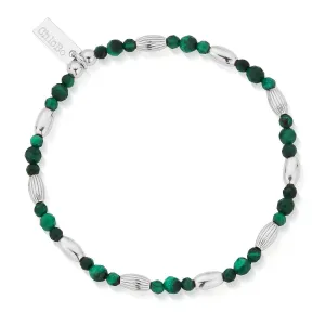 ChloBo Wandering Free Sterling Silver Alternative Rice Malachite Bracelet