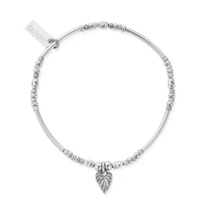 ChloBo Wandering Free Sterling Silver Leaf Heart Sparkle Bracelet