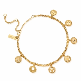 ChloBo Gold Plated Sterling Silver Positive Vibes Anklet