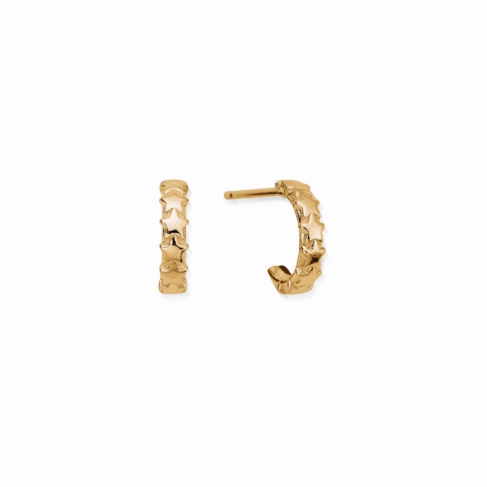 Chlobo Iconics Gold Plated Tiny Multi Star Huggie Hoop Earrings