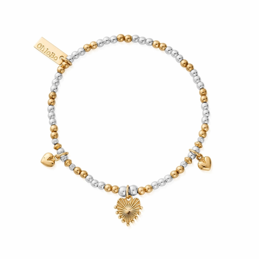 Chlobo Mixed Metal Gold Plated and Silver Everyday Love Bracelet