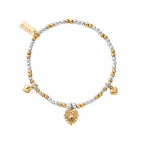 Chlobo Mixed Metal Gold Plated and Silver Everyday Love Bracelet