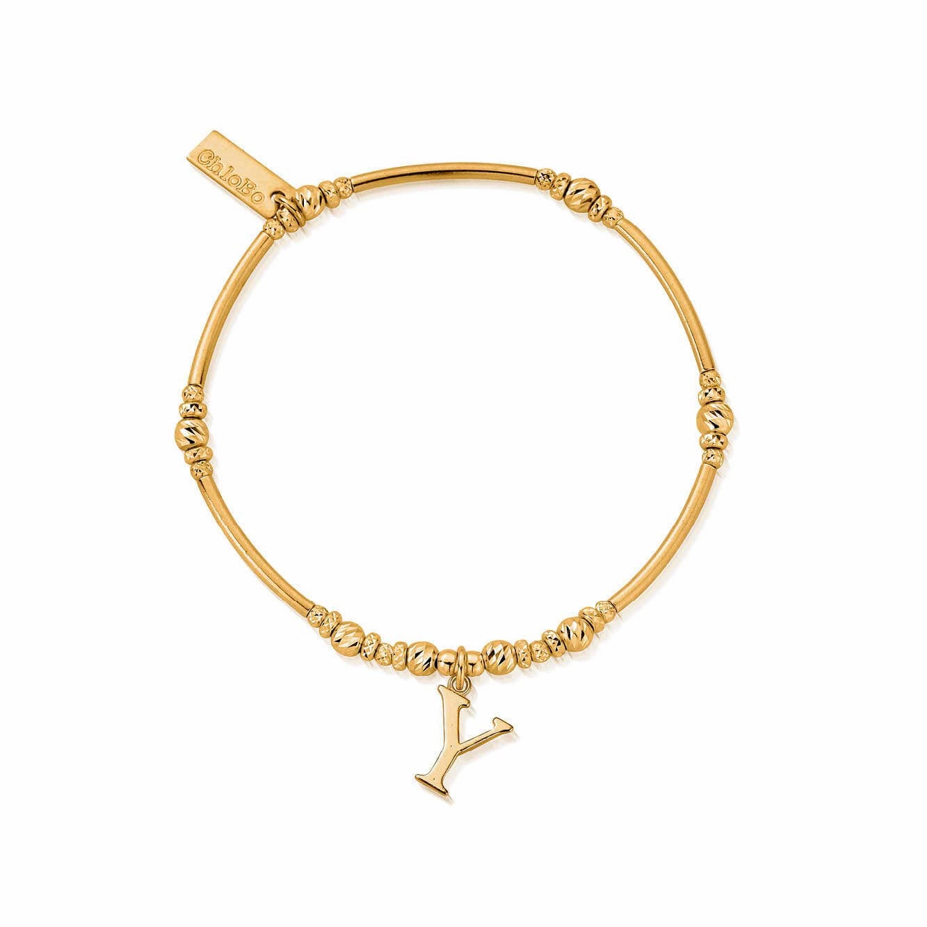 ChloBo Sterling Silver Gold Plated Initial Bracelet Y