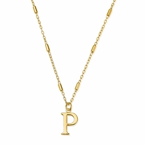 ChloBo Sterling Silver Gold Plated Initial Necklace P