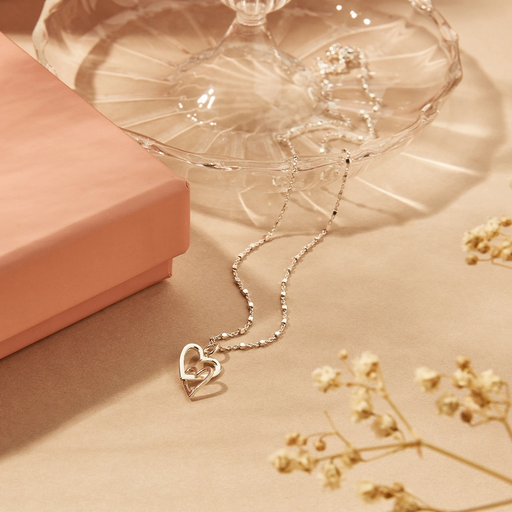 ChloBo Sterling Silver Open Love Heart Stud Earrings