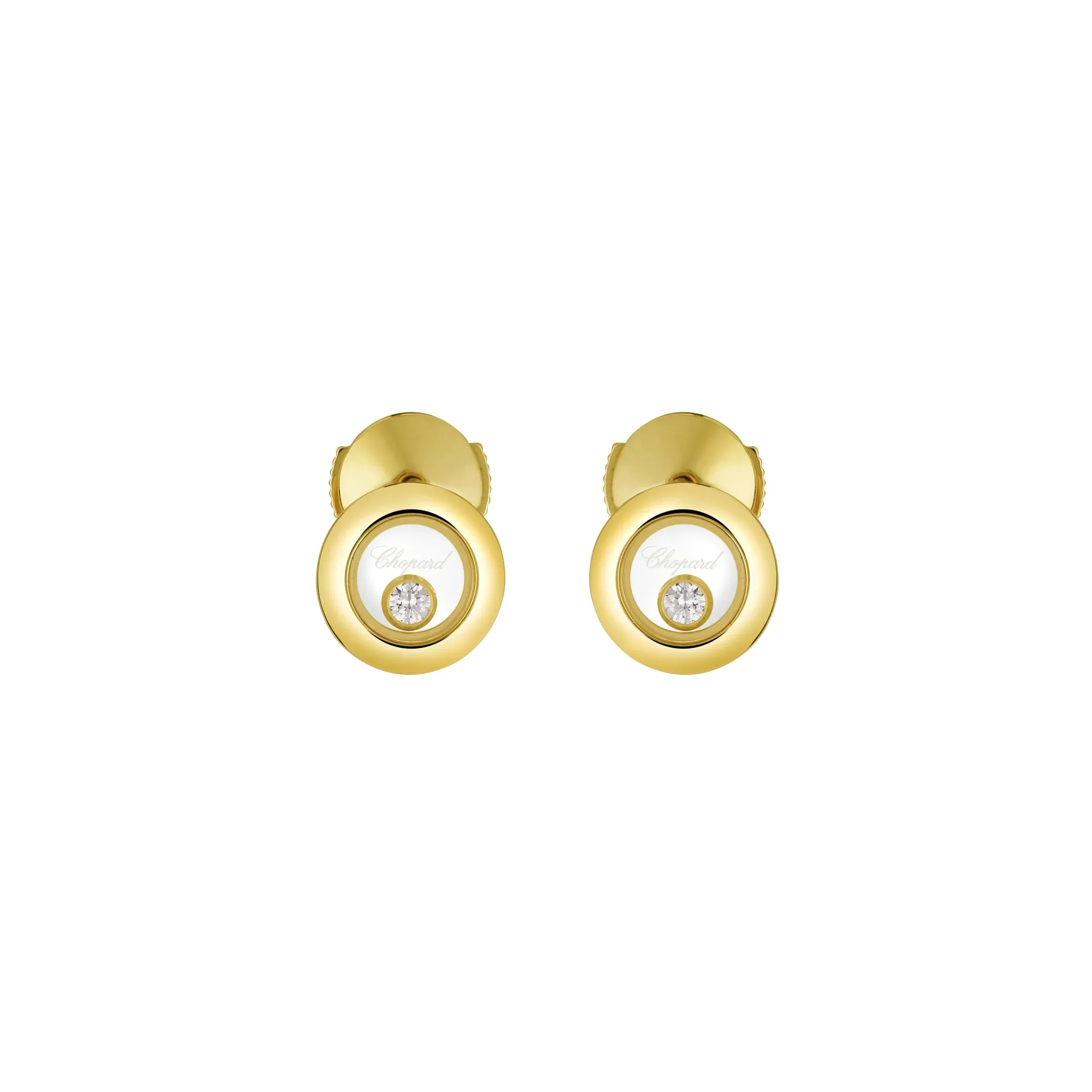Chopard Happy Diamonds Icons 18ct Yellow Gold 0.10ct Diamond Stud Earrings