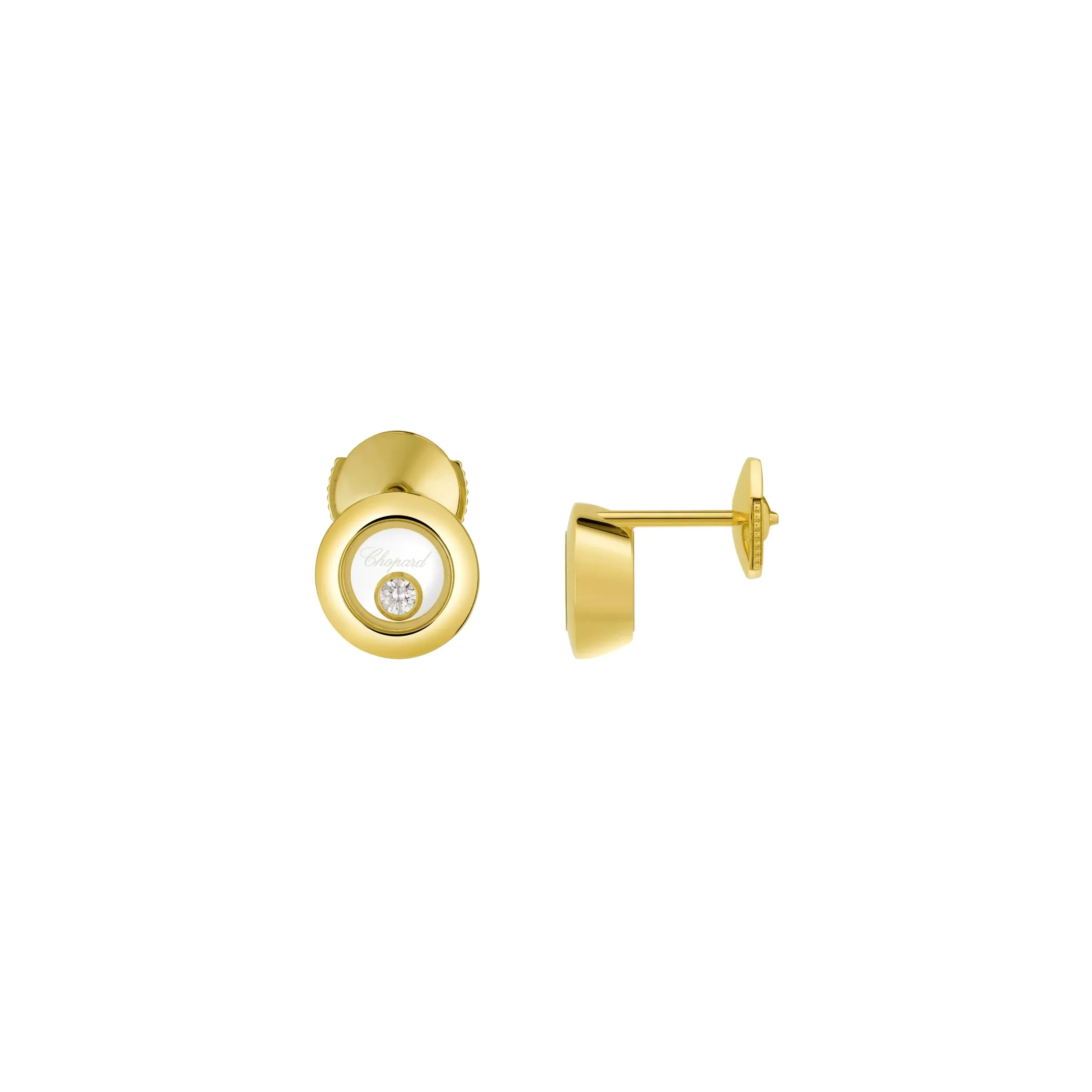 Chopard Happy Diamonds Icons 18ct Yellow Gold 0.10ct Diamond Stud Earrings