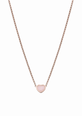 Chopard Happy Hearts 18ct Rose Gold Pink Opal Necklace