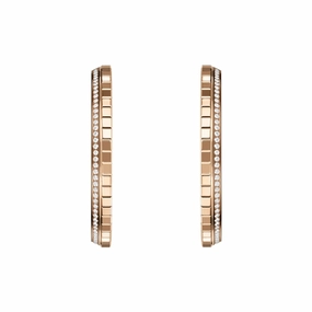 Chopard Ice Cube 18ct Rose Gold 0.66ct Diamond Large Hoop Earrings