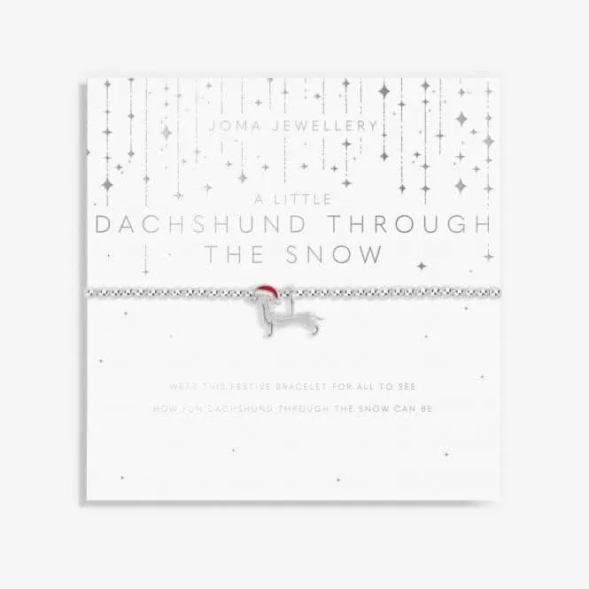 Christmas Dachshund Through The Snow Silver 17.5cm Bracelet 6101