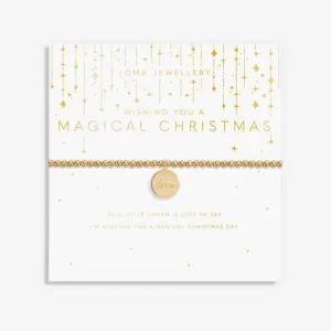 Christmas Wishing You A Magical Christmas Gold 18cm   3cm Bracelet 6372