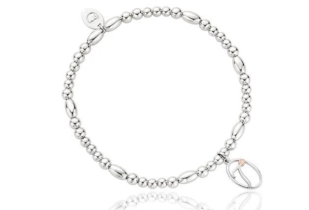 Clogau Affinity Tree Of Life Initials Letter T Sterling Silver Bead Bracelet