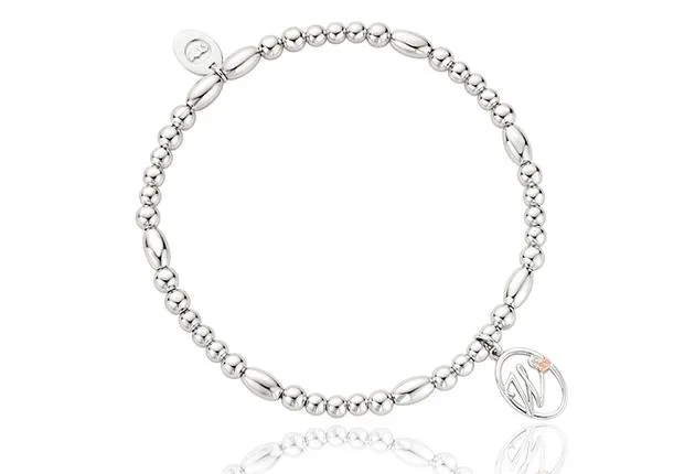 Clogau Affinity Tree Of Life Initials Letter W Sterling Silver Bead Bracelet