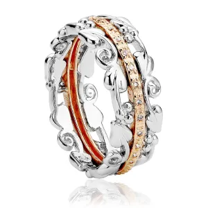 Clogau Am Byth Sterling Silver 9ct Rose Gold Diamond Ring