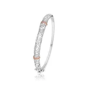 Clogau Am Byth Sterling Silver Diamond Filigree Bangle